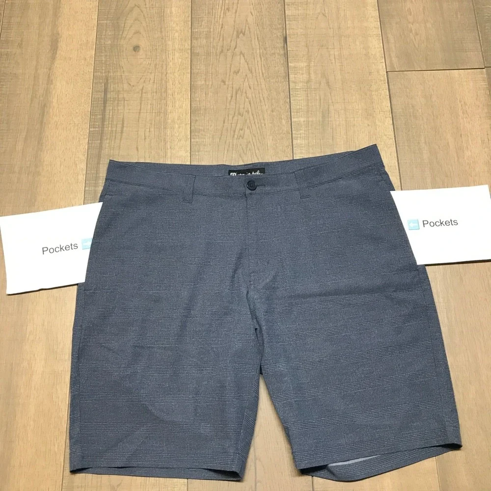 Travis Mathew Shorts Mens Size‎ 38 Blue Performance Golf Chino Preppy Stretch 9